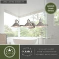 thumbnail image 4 of Akron 28-in Satin Nickel Farmhouse Barn Wall Sconce, 3 Light Bathroom Vanity Fixture, Metal Shade, White Interior, 4 of 10