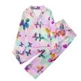 thumbnail image 4 of JAJAHO Kids Pajamas Set Butterfly Print Long Sleeve Button Down 2 Piece Pjs For Boys Girls 3-14Y, 4 of 4