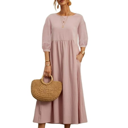 

Frontwalk Nightdress for Womens Casual Loose Nightgown Summer Lounge Long Tshirt Dress Sleepwear Pajama Dress