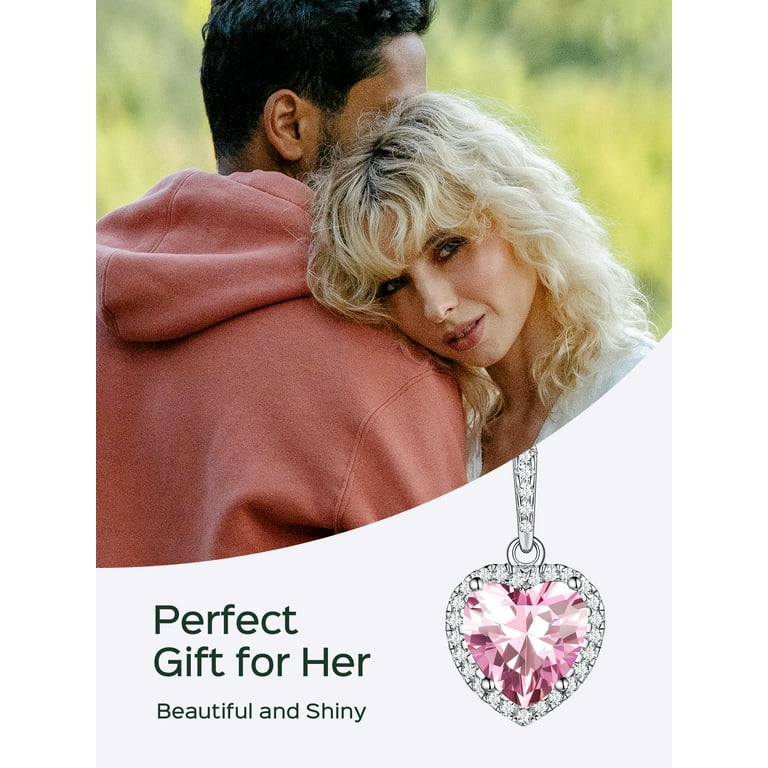 ChicSilver Heart Necklace Pendant Simulated Tourmaline Necklace for Women Anniversary Birthday October Birthstone Jewelry Gifts for Her Shop Black Friday Deals for 2024 Walmart