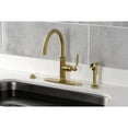 thumbnail image 2 of Kingston Brass KS2437KL Whitaker Single-Handle Kitchen Faucet with Brass Side Sprayer, Brushed Brass, 2 of 7