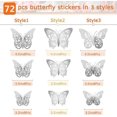thumbnail image 2 of 72Pcs 3D Butterfly Wall Decor 3 Sizes Butterfly Decorations Butterfly Party Cake Decorations 3D Butterfly Stickers Decals for Girls Kids Baby Bedroom, 2 of 4