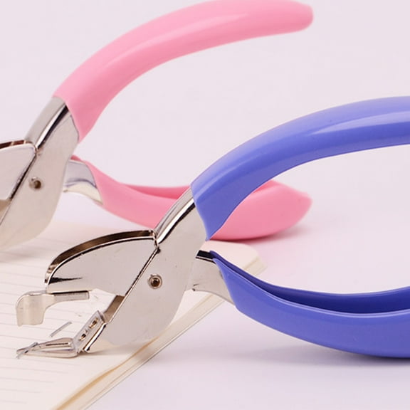 OUNONA Office Stapler Remover Universal Handheld Nail Puller Stapler Removal Clip (Pink)