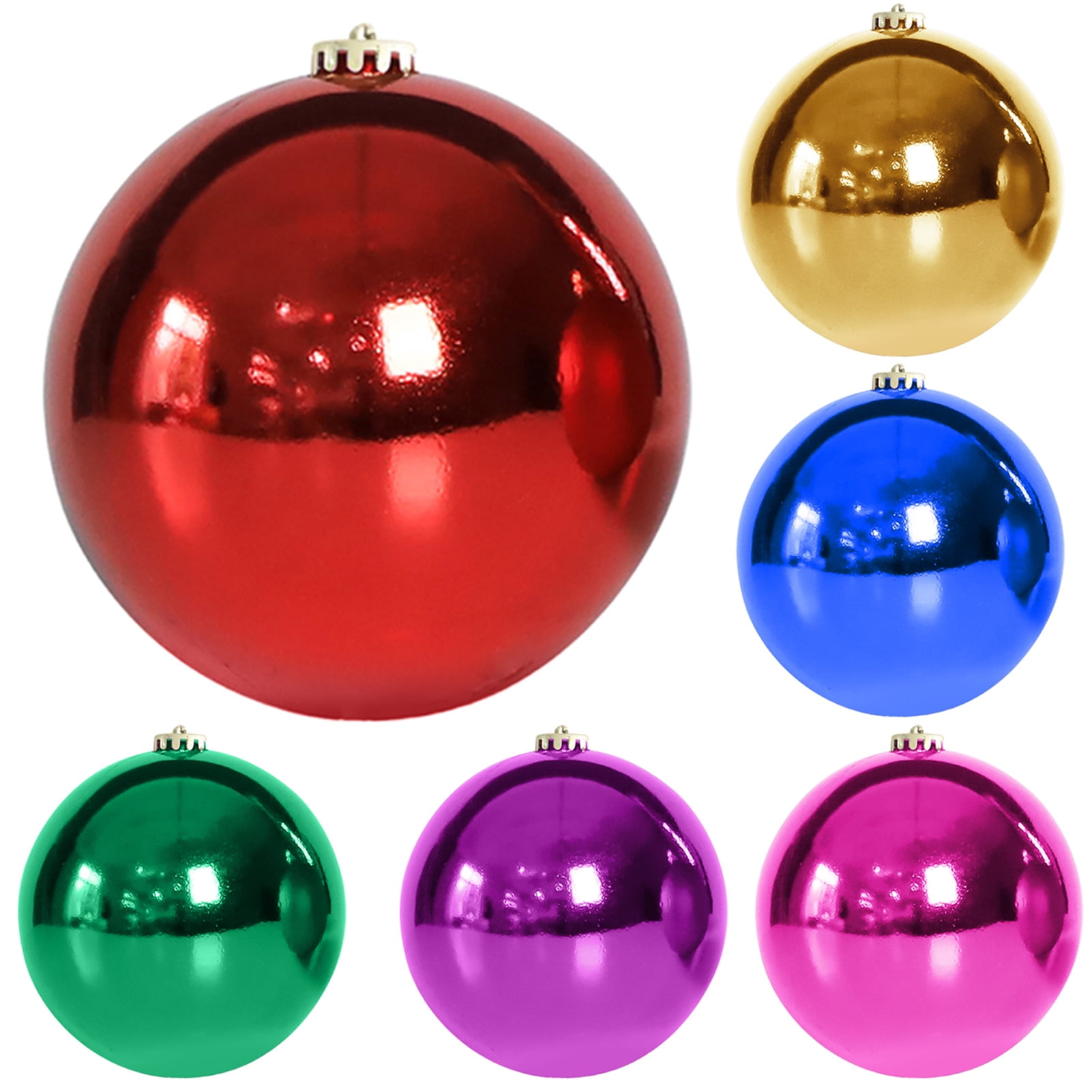 Electroplated Spiral Red White Christmas Balls main image 0