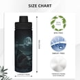thumbnail image 3 of Goofa Moonlit Night Sky Shark Print 18oz Sports Insulated Kettle With Straw Water Bottle Sports Water Bottle For Running Hiking Cycling Climbing Mans Womans, 3 of 7