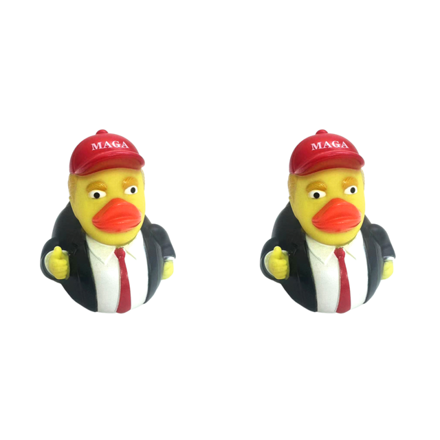 Pato Goma Trump Baño para Bebé Patitos (sombrero Con Pulgares Hacia Arriba) Rojo