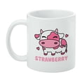 thumbnail image 3 of Cute Kawaii Strawberry Milk Cow Ceramic Coffee Mug, Novelty Gift Mugs for Coffee, Tea and Hot Drinks, 11oz, White, 3 of 4