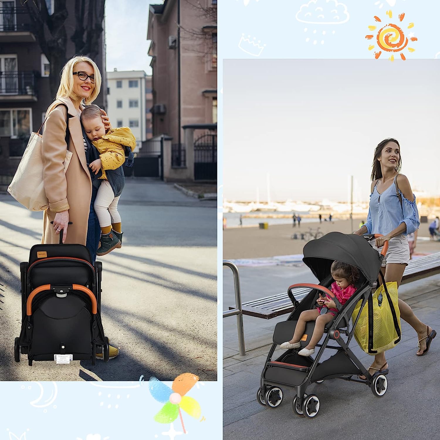 Infans Lightweight Travel Stroller with One-Hand Fold photo 5