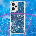 thumbnail image 4 of for Xiaomi Poco F5 5G Clear Case with Crossbody Lanyard, Glitter Sparkly Bling Quicksand with Detachable Adjustable Shoulder Neck Strap Cover Cases for Xiaomi Poco F5 5G QKG Blue, 4 of 14