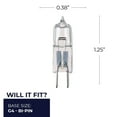 thumbnail image 7 of Bulbrite Halogen Mini T3 JC Bi-Pin Base (G4)Clear Light Bulbs 20 Watt 10/Pack(860781), 7 of 7