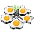 thumbnail image 1 of Fried egg molds, Pancake mold Maker with Handle for Kids, Mold Non Stick for Griddle Pan 5pcs, 1 of 5