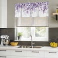 thumbnail image 4 of Purple Leaves Curtain Valances for Windows, Kitchen Valance Window Treatments Panel 2 Pack, Summer Botanical Rod Pocket Short Curtains for Bathroom Bedroom 42 x 18 Inch, 4 of 8