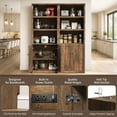thumbnail image 4 of CATLK 81.5" Tall Kitchen Pantry Cabinet with Countertop, Fluted Hutch with 3 Open Shelves & USB Port, Storage Cupboard for Dining Room, Living Room, 4 of 9
