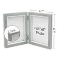 thumbnail image 3 of 2X Double Picture Frame 4X6in Grey Photo Frames Wooden Hinged Folding, 3 of 7