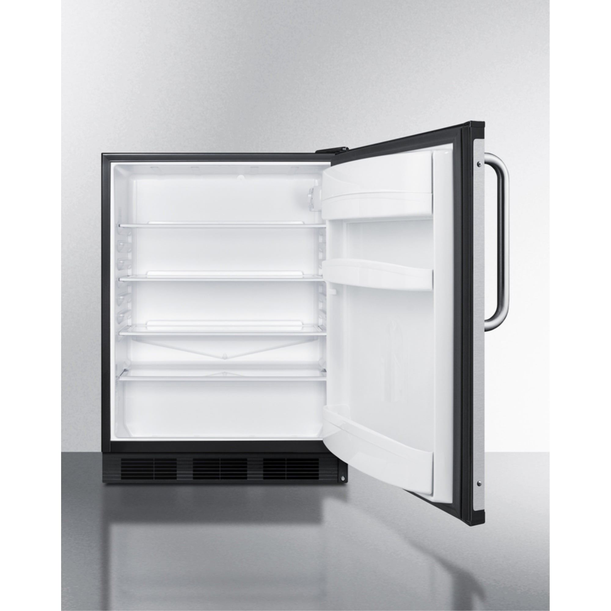 Commercial 5.5 cu.ft. beverage zone all-refrigerator with stainless steel handle