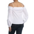 thumbnail image 3 of bar III Womens Cold Shoulder Knit Blouse, White, Large, 3 of 3
