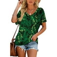 thumbnail image 2 of Anbech Womens Sexy V Neck Shirt Dolman Short Sleeve Tops with Side Shirring Loose Fit Tshirts, 2 of 5