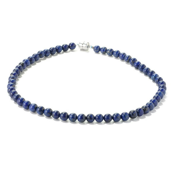 V3 Jewelry® 925 Sterling Silver with Blue Lapis Lazuli Single Strand Necklace for Women