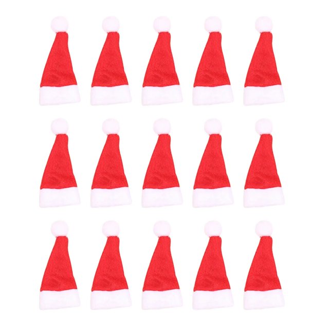 Mini sombrero de Papá Noel para niños, decoración de piruletas, dulces, paquete de dulces DIY, 50 piezas, rojo y blanco