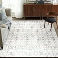 thumbnail image 2 of ReaLife Machine Washable Rug - Stain Resistant, Non-Shed - Eco-Friendly, Padded, Family & Pet Friendly - Premium Recycled Fibers - Luna Distressed Tribal Stripe - Light Gray Ivory, 7'6" x 9'6", 2 of 5