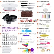 XUEYU 700 Pcs Cake Decorating Kit, Cake Baking Supplies with 3 Non-Stick Springform Pans Set and 24 Piping Tips, Baking Set with Non-slip Turntable, Cake Decorating Supplies Kit for Beginners,Plastic