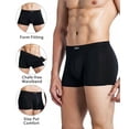 thumbnail image 4 of wirarpa Men's Trunk Underwear Short Leg Boxer Briefs Black 4 Pack Sizes S-3XL, 4 of 6