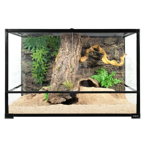 Large Reptile Glass Terrarium, 36 x 24 x 24 Inches with Double Swing Doors, Easy Assembly