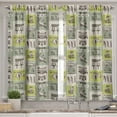 thumbnail image 2 of Ambesonne Egyptian Valance & Curtain, Hieroglyphs Animals, 55"x45", Reseda Green, 2 of 6