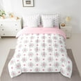 thumbnail image 2 of Homewish Kawaii Flowers 7-Piece Bedding Comforter Set for Teens Boys Girls,Polka Dots King Bedding Sets,Bling Glitter Ultra Soft Bed Sheets,Lightweight Room Decor,Reversible, 2 of 8