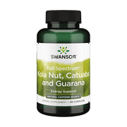Swanson Full-Spectrum Kola Nut, Catuaba, Guarana 90 Capsules