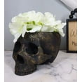thumbnail image 6 of Day Of The Dead Skull Bowl Container Figurine 6.5"Long Skeleton Head Planter, 6 of 6