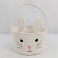 thumbnail image 3 of SUNSIOM Easter Bunny Basket Cute Contrast Color Rope Easter Bucket Tote with Long Handle for Home Party School, 3 of 6