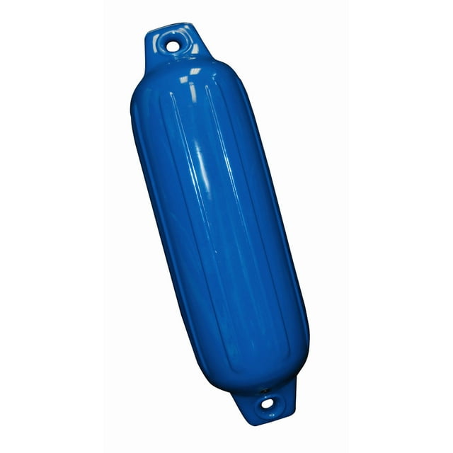 Taylor Made Boat Fender 543115 BoatGuard; Ribbed; Round; 5 Inch Diameter x 18 Inch Length; Blue; Vinyl; With Needle Type Valve For Inflation; Single