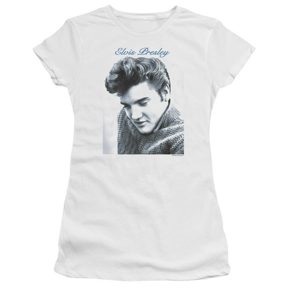Elvis Presley Script Sweater Girls Jr X-Large White