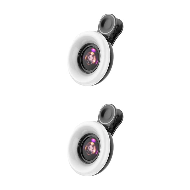 Inteprter Mobile Phone Fill Light 15x Lens Mini LED 53 for Android Photography 2piezas Negro