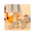 thumbnail image 6 of BLISSFUL STEP Women's Platform Block Heel Lace Up Booties Khaki 6, 6 of 8