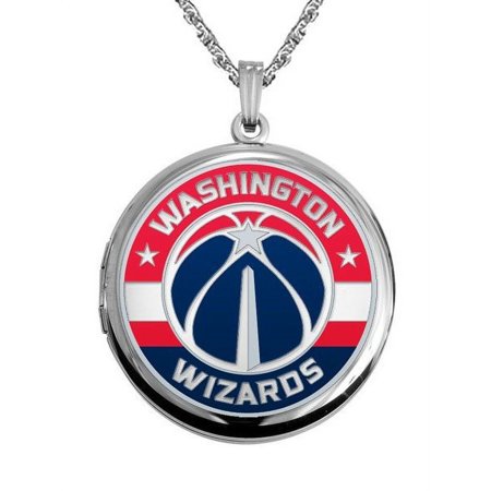 14k White Gold Round Washington Wizards Picture Locket – Approx. 3/4 Inch X 3/4 Inch -14k White Gold