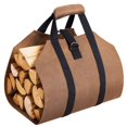 thumbnail image 1 of Bolsa para troncos de lona, ​​bolsa impermeable para calentador de chimenea, bolsa de almacenamiento para exteriores de madera maciza, correa duradera, con estante de madera marrón, madera antideslizante Sailing Electrónica, 1 of 5