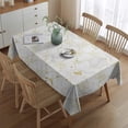 thumbnail image 2 of White Gold Leaf Hexagon Marble Pattern Rectangle Tablecloth 60"x84",Waterproof Polyester Rectangle Table Cloth, Wipeable Spillproof Polyester Tablecloth for Dining, Camping, Indoor and Outdoor, 2 of 5
