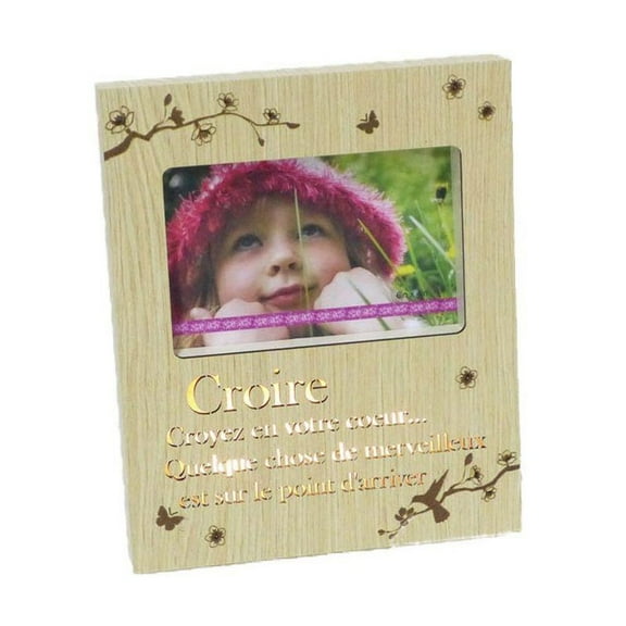 7.5 x 9" LED 'Croire Croyez En Votre Coeur Quelque Chose De Mervilleux Est Sur Le Point D'Arriver' Holds 4.X 6" Photo Frame