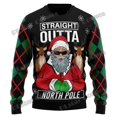 thumbnail image 3 of Suéter navideño feo con cuello redondo y estampado 3D de Papá Noel y Jesús para hombre, suéter de punto cálido e informal para invierno unisex MY12, 3 of 5