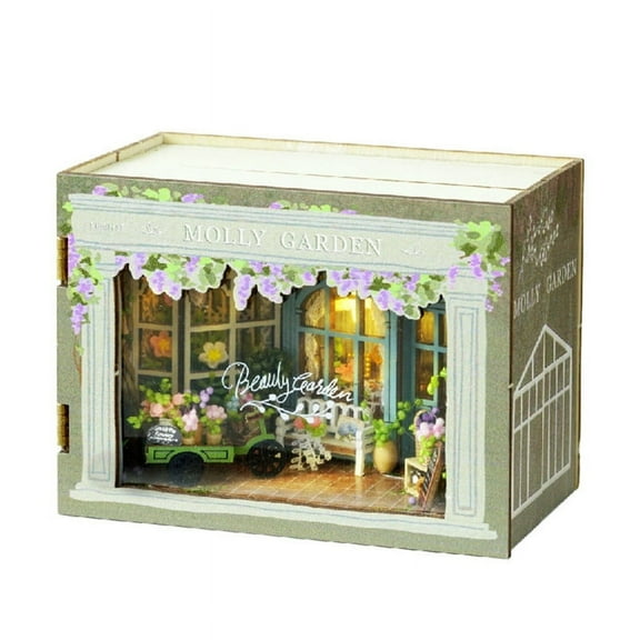 DIY Book Nook Kit with 3D Puzzle Model Building Wooden Bookshelf Bookend Toy Halloween Christmas Birthday Gift MINI-1121 x DIY Book Nook Kit 1 x English manual