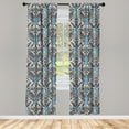 thumbnail image 3 of Ambesonne East Curtains, South Eastern Design, Pair of 28"x95", Pale and Dark Blue Beige, 3 of 5