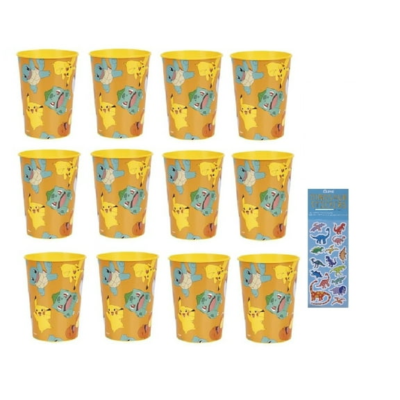 Pokemon Party Supplies 16 oz Reusable Plastic Favor Cups (12-Count)