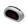 thumbnail image 5 of Mainstays Digital Alarm Clock with Snooze and Battery Backup, Easy to Use Top Button Controls, Silver Case with .6” Red Easy to Read LED Display, SPC089D, 5 of 6