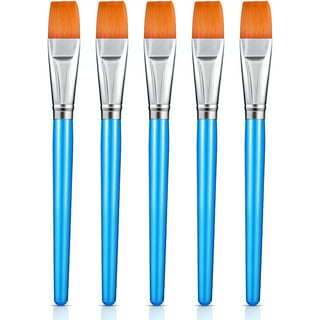 10 Pieces 3/4 Inch Flat Paint Brushes Acrylic Paint Brush Artist Craft Paint  Brushes Watercolor Small Brush Bulk Painting Brush Art Detail Oil Brush for  Kid Adult(Sky Blue,8.1 x 0.9 x 3/4 Inch)