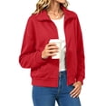 thumbnail image 4 of UVN Sweatshirts Jackets for Women Long Sleeve Lapel Zip Up Coats Ladies Trendy Fall Casual Outerwear Tops with Pockets, 4 of 9