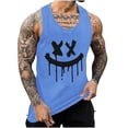 thumbnail image 1 of Camisetas de Tanque de los Hombres Tanque de los Hombres Incolor Gradiente de Impresión Cuello Redondo Correa Delgada Fuga Atrás Regular Casual Deportes Blusas de Tanque, 1 of 5