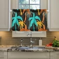 thumbnail image 5 of Coolnut Palm Tree Kitchen Curtains UV Protected Tier Curtains 2 Panels Kitchen Tiers Half Window Curtains for Guest Room Bathroom Laundry Room Basement, 36 x 27 Inch Home Decor, 5 of 7