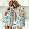 thumbnail image 7 of Bixox Winter Wonderland Light Blue Pattern Women's Nightgown, Soft & Breathable Sleepwear, Round Neck Knee-Length Pajama Dress,Loungewear for Home & Sleep, 7 of 7